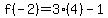 f%28-2%29=3%284%29-1