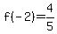 f%28-2%29=4%2F5