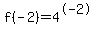 f%28-2%29=4%5E-2