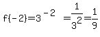 f%28-2%29+=+3%5E%28-2%29=1%2F3%5E2=1%2F9