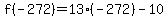 f%28-272%29=13%28-272%29+-+10