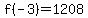 f%28-3%29=1208