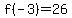 f%28-3%29=26