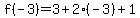 f%28-3%29=3%2B2%28-3%29%2B1