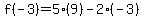 \"f%28-3%29=5%289%29-2%28-3%29\"