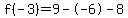 f%28-3%29=9--6-8