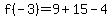 f%28-3%29+=+9+%2B+15+-+4