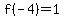 f%28-4%29=1