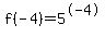 f%28-4%29=5%5E-4