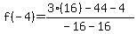 f%28-4%29+=+%283%2816%29-44-4%29%2F%28-16-16%29