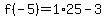 f%28-5%29=1%2A25-3
