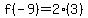 f%28-9%29=2%283%29