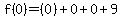 f%280%29=%280%29%2B0%2B0%2B9