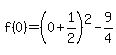 f%280%29=%280%2B1%2F2%29%5E2-9%2F4