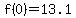 f%280%29=+13.1