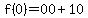 f%280%29=00%2B10