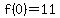 f%280%29=11