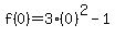 f%280%29=3%280%29%5E2-1