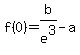 f%280%29=b%2Fe%5E3-a