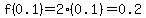 f%280.1%29=2%280.1%29=0.2