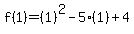f%281%29=%281%29%5E2-5%281%29%2B4