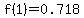 f%281%29=0.718