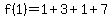 f%281%29=1%2B3%2B1%2B7