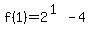 f%281%29=2%5E%281%29-4