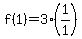 f%281%29=3%281%2F1%29