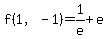 f%281%2C-1%29=1%2Fe%2Be