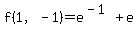 f%281%2C-1%29=e%5E%28-1%29%2Be