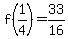 f%281%2F4%29+=+33%2F16
