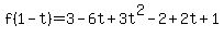 f%281-t%29+=+3-6t%2B3t%5E2-2%2B2t%2B1