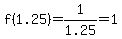 f%281.25%29=1%2F1.25=1