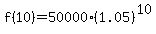f%2810%29+=+50000%281.05%29%5E10