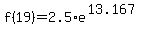 f%2819%29=2.5%2Ae%5E%2813.167%29