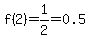 f%282%29=1%2F2=0.5
