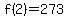 f%282%29=273