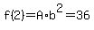 f%282%29=A%2Ab%5E2=36