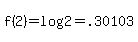 f%282%29=log%282%29=.30103