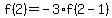 f%282%29+=+-3%2Af%282-1%29