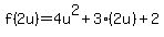 f%282u%29=4u%5E2%2B3%282u%29%2B2