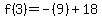 f%283%29=-%289%29%2B18