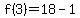 f%283%29=18-1