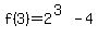 f%283%29=2%5E%283%29-4