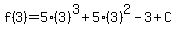 f%283%29=5%283%29%5E3%2B5%283%29%5E2-3%2BC