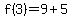 f%283%29=9%2B5