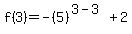 f%283%29+=+-%285%29%5E%283+-3%29+%2B+2