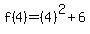 f%284%29=%284%29%5E2%2B6