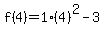 f%284%29=1%284%29%5E2-3
